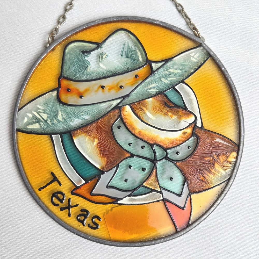 Design Works Texas‎ Cowboy Suncatcher, Western Window Decor, 4", Vintage Flawed